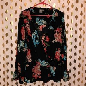 Floral Wrap Blouse